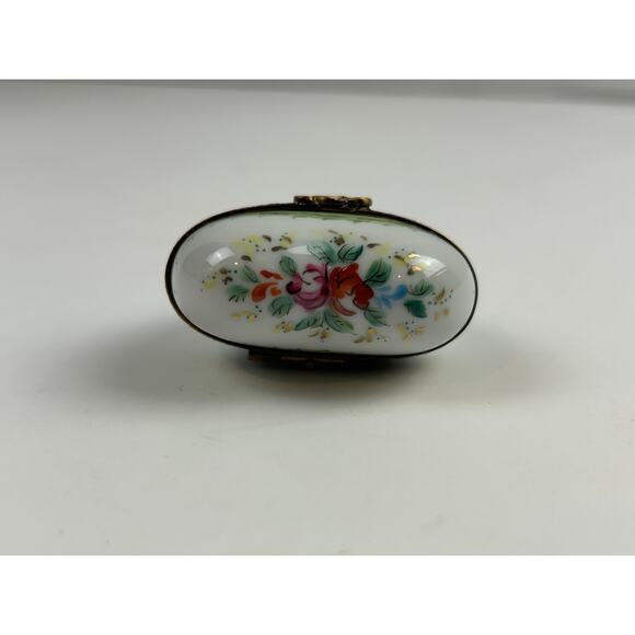 Rochard Limoges France Heart Trinket Box Hand Painted Floral Collectible - Picture 3 of 9